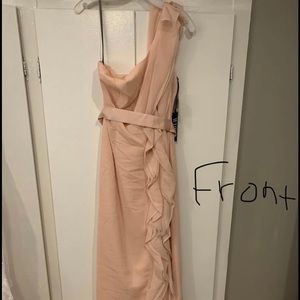 Vera Wang pink bridesmaids dress